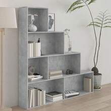 vidaXL Bibliothèque/Séparateur de pièce Gris béton Bois d'ingénierie - Grigio - Visualizzare 1