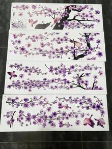 水彩圍欄粉色玫瑰蝴蝶牆貼，居家牆面藝術裝飾，嬰兒房臥室配件，可愛幼兒男孩女孩房間裝飾 - 彩色 - 查看 10