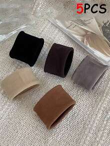 10/5/1pc High Elasticity Ultra-Wide Seamless Hair Band With A Sophisticated Look - A Hair Elastic That Won't Damage The Hair. Perfect For Girls Tying A High Ponytail. - Multicolor - View 6