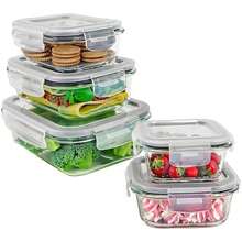 Raganet, Set de Contenedores Herméticos de Vidrio con Tapas de Alta Calidad, Capacidades Variadas para Almacenamiento de Alimentos (12 Contenedores)