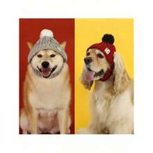 Pet Winter Knitted Wool Hat (Ear Exposed), Warm Scarf, Pet Clothing Accessories, Neck Warmer Set - Multicolor - View 2