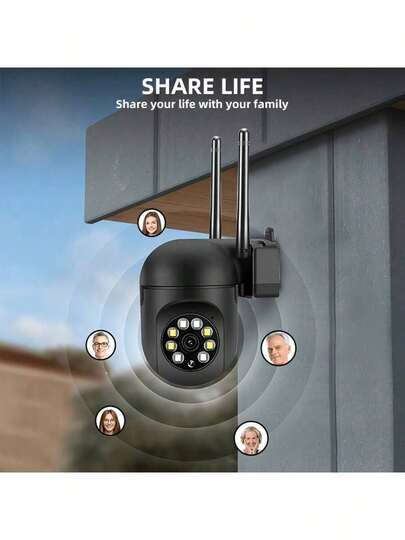 Câmera de externa sem fio Full HD 720p - Alarme inteligente com rastreamento automático, visão noturna colorida e áudio bidirecional.