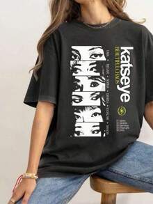 Katseye Shirt, The Beautiful Chaos Tour 2025 Shirt, Katseye Girl Group T-Shirt Vintage Katseye The Beautiful Chaos Tour Shirt, Katseye Kpop Graphics Tee, Katseye Gnarly  Parent-Child Outfits - 黑色16 - 查看 1