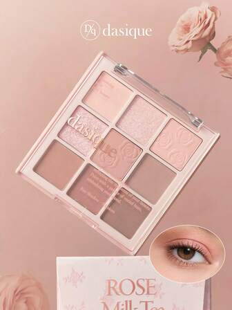  Paleta de sombras de ojos Dasique de 9 colores, con pigmentación de larga duración, adecuada para graduación, cumpleaños y otras ocasiones, fácil de usar, textura suave, fórmula vegana libre de crueldad, esencial para vacaciones, el mejor color encanto de la chica rosa, regalo de Navidad para mujeres, marca de cosméticos de moda, imprescindible para volver al colegio