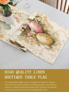 1pc Easter Home Decor, Rabbit, Easter Bunny, Easter Eggs, Happy Easter, Easter Decoration Set, Living Room Decor Set, Bedroom Decor Set, Dining Room Decor Set, Faux Linen Material, Multiple Sizes Available, Dining Table Decor, Fireplace Scarf, Placemats, Coasters, Home Accents - Multicolor - View 10
