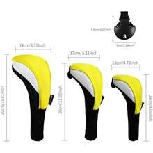 Golf Club Head Cover - Tela De Red Amarilla Y Blanca - View 3