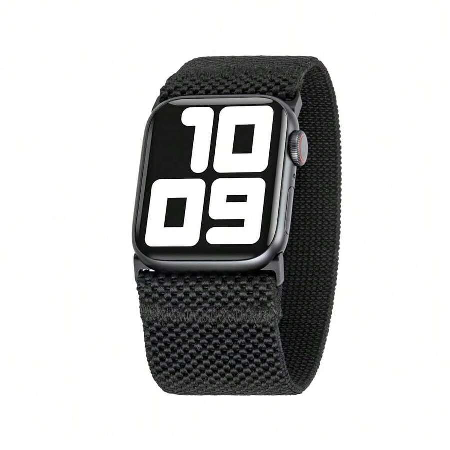 Unity Series Elastic Compatible/Replacement Band For Watch/Watch Ultra (Black, Ultra Wide M Fits 6.5-7.0 Inch Wrist, 49mm/45mm/44mm/42mm) - Black - 查看 1