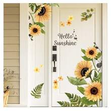 Wandtattoo Aquarell-Sonnenblumen Wandaufkleber Blüten Gelb Wandsticker Sonne, Blume, Schmetterling Wohnzimmer Schlafzimmer Sofa Hintergrund-3629 - Gelb - Übersicht 4
