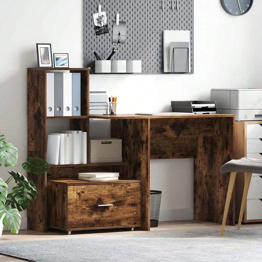 vidaXL Armadio da tiro con roue Chêne fumé 55 x 45 x 31 cm - Castano - Visualizzare 1