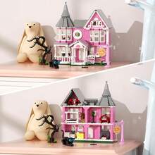 Juego de construcción de la casa del palacio rosa, kit de juguetes modelo de mansión de Halloween, bloques de construcción de casa embrujada, compatible con , arquitectura de terror para niños y - 1 - Ver 6