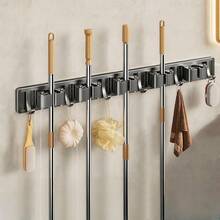 CYPNOrganizador de Escobas Porta Escobas y Trapeadores Pared Organizador de Pared con 6 Ganchos y 5 Estantes Colgador de Escobas y Trapeadores para Garaje Cocina Baño JardínFashion - 221268601 - Ver 1
