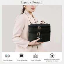 Portable Makeup Organizer for Travel - Multifunctional Large Makeup Bag for Women - como en la foto - Ver 6