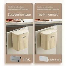 Wall-Mounted Simple Kitchen Trash Can For Home Bathroom,Foldable, Large Capacity, Waterproof, Bearing Garbage Bin,Kitchen,Bathroom,Home,Household Supplies - Multicolor - View 10