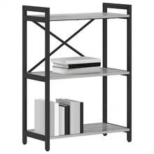 vidaXL Étagère Sonoma cinza 60 x 30 x 85 cm Bois d'ingénierie - Cinza - Ver 3