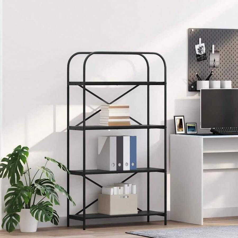 vidaXL Étagère Chêne noir 80 x 30 x 146 cm Bois d'ingénierie - Noir - Voir 1
