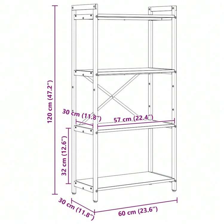 vidaXL Étagère Chêne negro 40 x 30 x 85 cm Madera de ingeniería - Negro - Añade 11