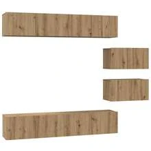 vidaXL Ensemble meuble TV 6 pz Chêne artigianale Bois d'ingénierie - Castano - Visualizzare 2