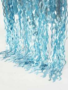 Bộ 4 tấm rèm phông nền tua rua màu vàng sâm panh ánh kim lượn sóng - 3.3 x 6.6 ft, thích hợp cho tiệc tùng | sinh nhật | phông nền chụp ảnh, trang trí tiệc, tiệc mừng em bé, lễ tốt nghiệp. - Màu xanh nhạt - Xem 8