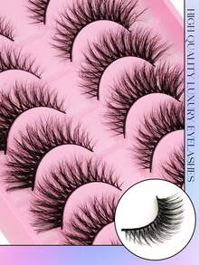 10 Pairs Thick 3D Multi-Layer DD Curly Russian Volume False Eyelashes, High Curl Degree, Dense & Bold Whole Piece Eyelash Extensions