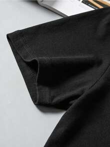 1 pieza de camiseta negra con estampado del Día de la Libertad para hombre, estilo Juneteenth, camiseta unisex casual de cuello redondo, ropa de hombre de talla grande 5XL, tela de punto lig - Negro - Ver 4