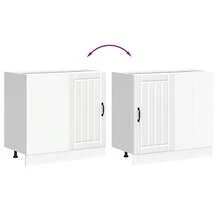 vidaXL Meuble bas de cuisine Lucca blanc bois d'ingénierie - Blanc - Voir 8