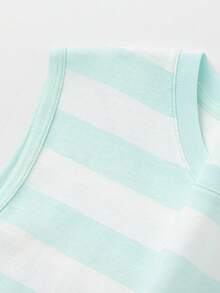 Balabala Unisex Sleeveless Top, Cool & Quick-Dry Fabric, Soft Touch Comfort, Summer Tank Top - White Green Tone - View 3