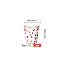 White Base Pink Bow & Cherry Disposable Plates, Napkins, Cups - One-Time Party Supplies Set, Fits 25 Guests, Disposable Paper Plates Party Tableware Suitable For Birthday, Wedding, Theme Party, Family Picnic - Multicolor - View 11