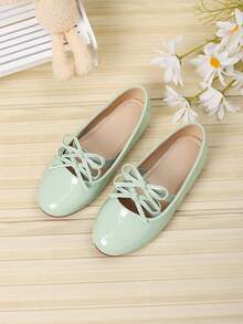 Girls' Bow Decor Flat Shoes, Suitable For Spring And Autumn - Mint Green - View 2