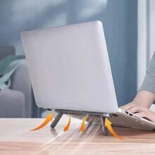 Portable Foldable Laptop Stand, Adjustable Laptop Computer Stand, Notebook Cooling Holder Riser - White - View 7