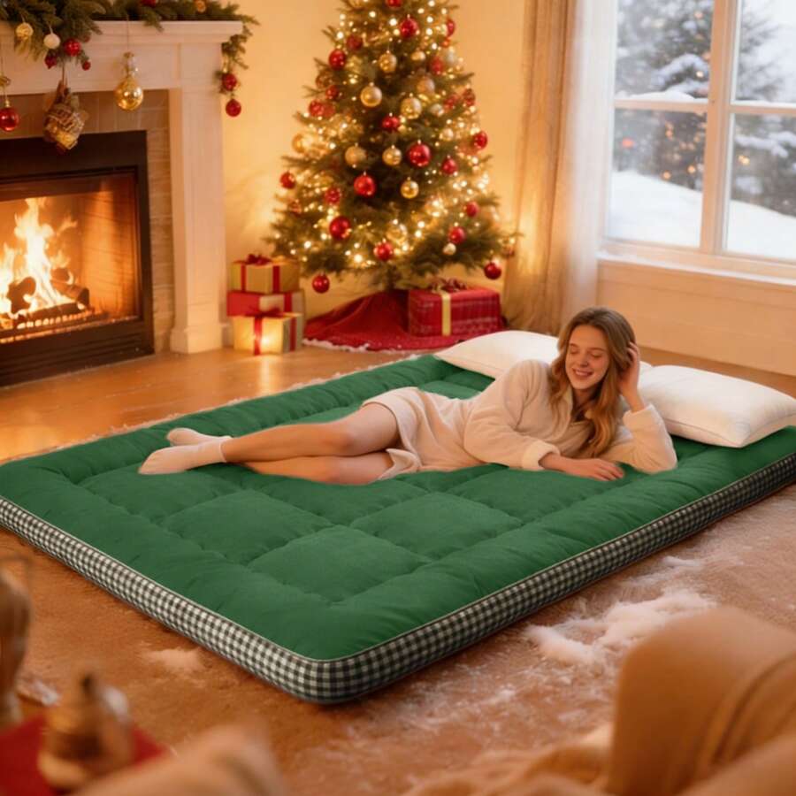 Ultra-Soft And Fluffy Floor Mattress Foldable Sofa Mattress, Thickened Tatami Mattress Sleeping Pad, Ideal For Christmas Decorations, Camping, Dormitories, Bedrooms, And RV Use