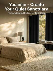 2pcs Blackout Curtains, 100% Waterproof, Thermal Insulated, UV Blocking, Suitable For Luxury Living Room, Bedroom, Home Decor, Christmas Decoration, Bedroom Curtains, Christmas Gift - Black - View 5