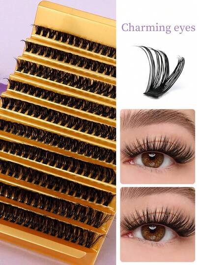 200pcs High Capacity 60D Self-Lash Eyelashes, Thick & Natural Soft