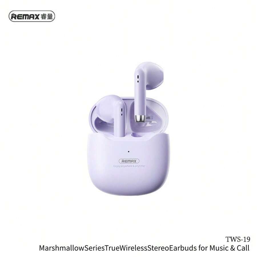 REMAX Marshmallow Series True Wireless Stereo Earbuds For Music&Call TWS-19 - Purple - View 1