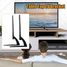 JINPRDAMZ Universal TV Stand - Adjustable Feet Fits 30-70 Inch TVs, Up To 35 Kg, Black - 1 - View 1