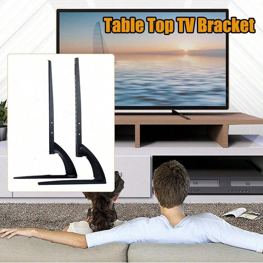 JINPRDAMZ Universal TV Stand - Adjustable Feet Fits 30-70 Inch TVs, Up To 35 Kg, Black - 1 - View 1
