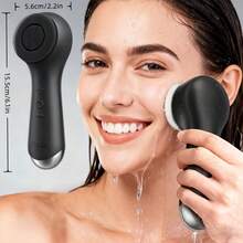 Facial Cleansing Brush: 2-In-1 Rotating Vibrating Massager, 5-Speed Adjustment, Silicone Electric Exfoliating Brush, Deep Pore Cleansing, Suitable For Men And Women (Preferred For Couples),Face Wash Brush,Facial Brush Skin Cleansing,Facial Tools,Face Cleaner Tool,Face Steamer For Facial Deep Cleaning,Face Scrubber - DF31349B-XIAN-888-đen - Xem 7