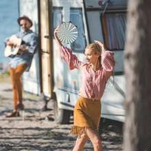 1个6/8/10英寸手持铃鼓，单排铃铛伴奏奥尔夫打击乐器，适用于KTV、派对气氛营造、节日礼物（不含鼓槌），铃鼓，鼓槌，鼓槌 - 彩色 - 查看 5