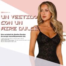 TendenciaVestidos Largos Casuales De Encaje, Elegantes Con TirantesCalidad premium - Negro - Ver 5