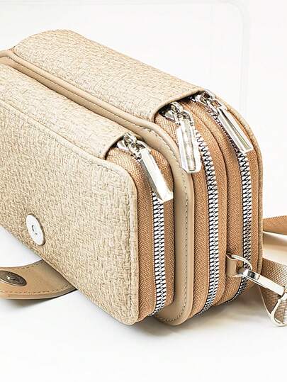 حقيبة رسول جديدة متعددة الوظائف سعة كبيرة ذات طبقتين وسحاب، محفظة هاتف نقال، محفظة نسائية بسيطة وأنيقة، مناسبة للأوقات الحرة والمناسبات والخروجات، محفظة صغيرة