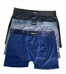 kit com 3 cueca boxer microfibra Aventura lisa - Multicolorido - Visão 2
