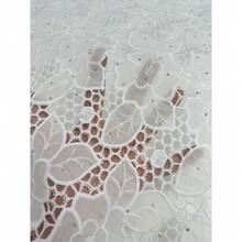 High Quality African Milk Silk Embroidered Lace Fabric, Suitable For Women's Garment Sewing, Nigerian Jippur Rope Stone Lace Fabric - Multicolor - View 10