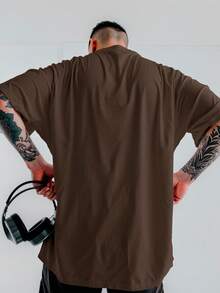 Camiseta Oversized Street Einstein Unissex DTF ref4435 - Marrom - Visão 3