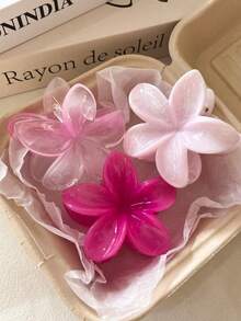 Bộ 3 kẹp tóc/1 kẹp tóc hình hoa dâm bụt màu hồng 8.2cm/3.23in, thích hợp cho ngày lễ tình nhân, phụ kiện tóc bằng nhựa nhẹ, phù hợp cho sử dụng hàng ngày, đi chơi, dự tiệc, đi làm, nghỉ mát, buộc tóc đuôi ngựa, búi tóc, rửa mặt, trang điểm, phối đồ. Kẹp tóc thời trang, thanh lịch, kẹp tóc cài đầu, kẹp tóc đẹp, kẹp hàm mùa hè. - Nhiều màu - Xem 5