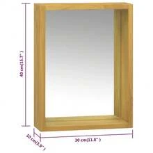 vidaXL Armoire à miroir 30x10x40 cm Bois de teck solide - Tabac - Voir 8