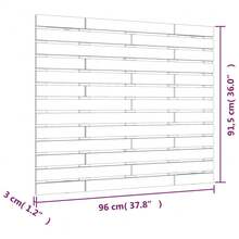 vidaXL Tête de lit murale 96x3x91,5 cm Bois maciço de alfinete - Castanho - Ver 8