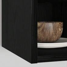 vidaXL Wandschrank mit Ablage, Schwarzeiche, 20 x 29,5 x 60 cm - Schwarz - Übersicht 4