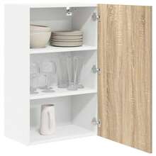 vidaXL Armoire suspendue Chêne Sonoma et Blanc 50 x 31 x 80 cm - Tabac - Voir 3