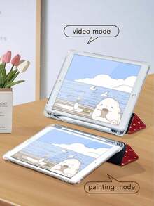 Polka Dot & Minimalist Pattern Tablet Protective Case, Compatible With IPad 9.7/10.2/10.5/10.9/12.9/Pro 11 (10th Gen), Galaxy Tab S6 Lite 10.4", Kindle Paperwhite 12th Gen (2024), Kindle 11th Gen (2022), Offers Soft Shock-Proof Protection, Supports Smart Stand/Auto Wake/Sleep Function - 多色-2 - 查看 7