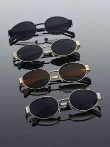 Bộ 1/4 gọng kính kim loại hình học cổ điển, thời trang, phù hợp cho mùa tựu trường, lễ hội âm nhạc, tiệc bãi biển, câu cá, lái xe, chơi golf và các dịp khác. - Nhiều màu - Xem 8