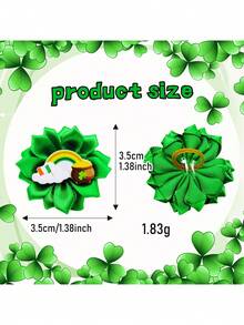 6个绿色三叶草圣帕特里克节迷你宠物专用头箍发饰，非常适合日常小狗装饰、摄影和旅行装饰，款式随机。 - 彩色 - 查看 2